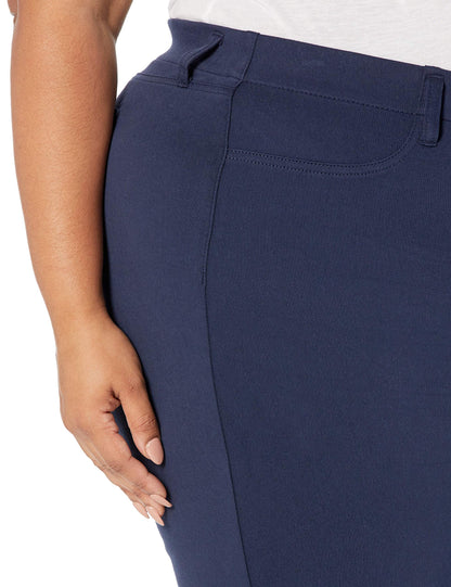 Amazon Essentials Women's Pull-On Stretchy Knit Jegging (Available in Plus Size), Navy, Large