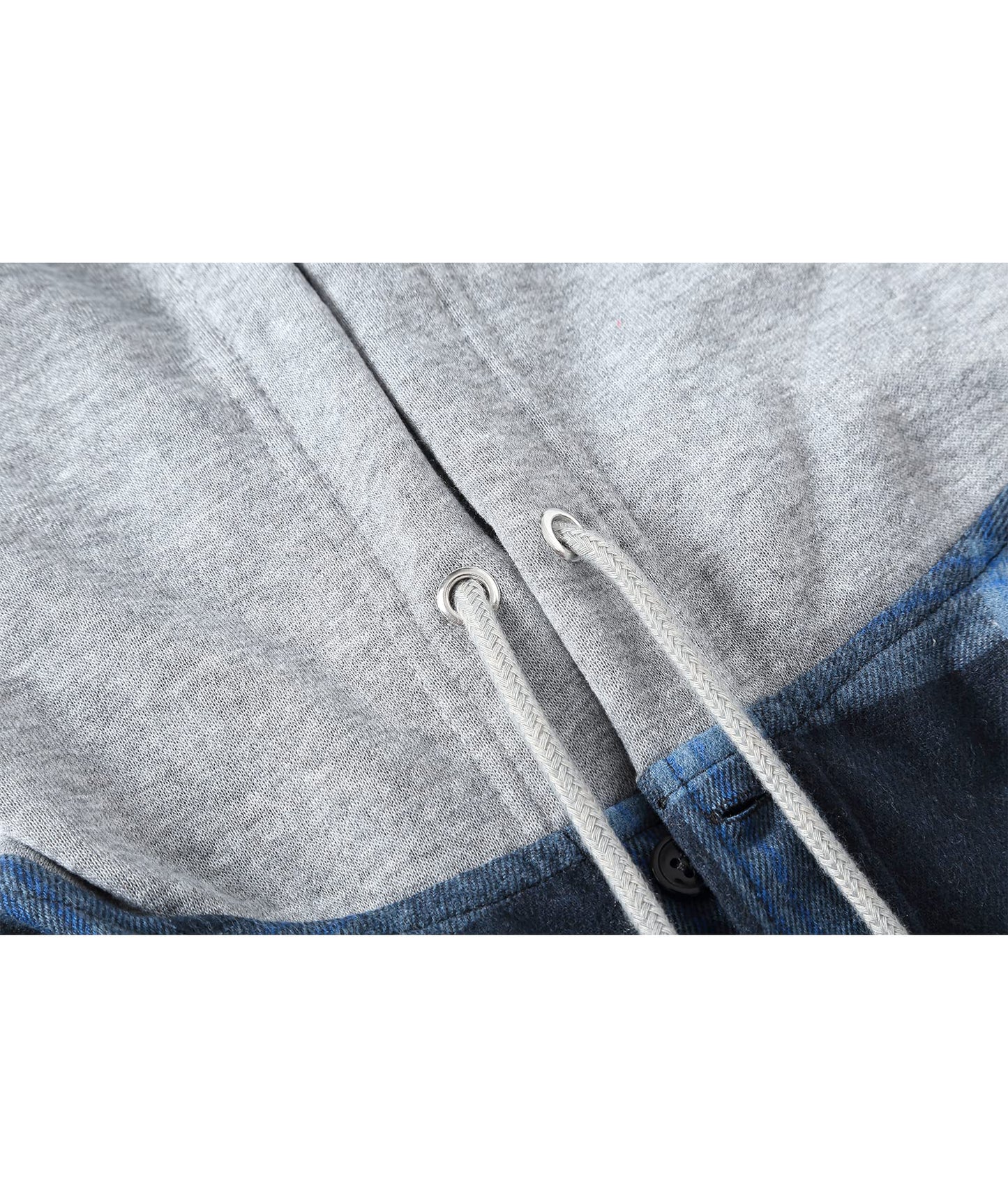 SCODI Mens Flannel Hoodie Shirt Casual Button Down Plaid Jacket Shirts Stylish Long Sleeve Shirts with Pocket Navy X-Large