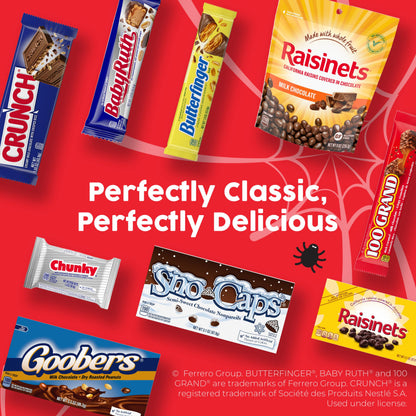 Butterfinger, CRUNCH, Baby Ruth, 100 Grand Fun Size Assorted Candy Bars, Great for Sharing, Bulk 60 Count Pack, 37.2 oz