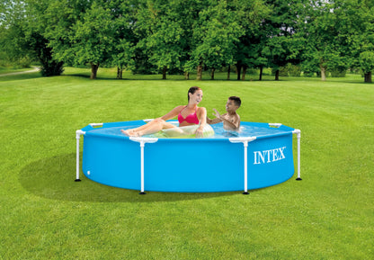 INTEX 28205EH Metal Frame Above Ground Swimming Pool: 8ft x 20in – Puncture-Resistant Material – Easy Assemble – Rust Resistant – 483 Gallon Capacity