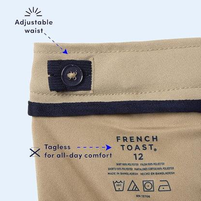 French Toast Girls' Adjustable Waist 2-Tab Scooter, Navy, 14.5 Plus