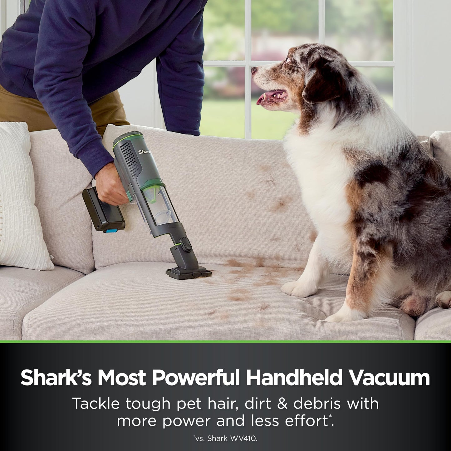 Shark PowerBoost Cordless 2-in-1 Car/Home Handheld PowerVac, Powerful Suction, 40 Minute Runtime, Portable, 3 Cleaning Modes, LED Screen, Furfins Tool, Duster Crevice Tool, Charcoal, BH102