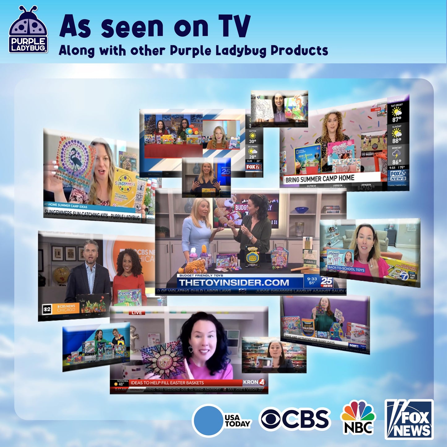 PURPLE LADYBUG Bendable Wax Craft Sticks for Kids - Christmas Stocking Stuffers, Camping Essentials, Road Trip Activities, Travel Toys for Toddlers in Car, Airplane & Restaurant - 15 Colors, 300 Pcs