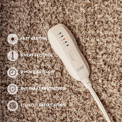 Templewet Heated Blanket Electric Throw 50" x 60" -Heated Throw Blanket with 5 Heating Levels & 3 Hours Auto Off,Machine Washable,ETL & FCC Certification,Over-Heat Protect（Racoon）