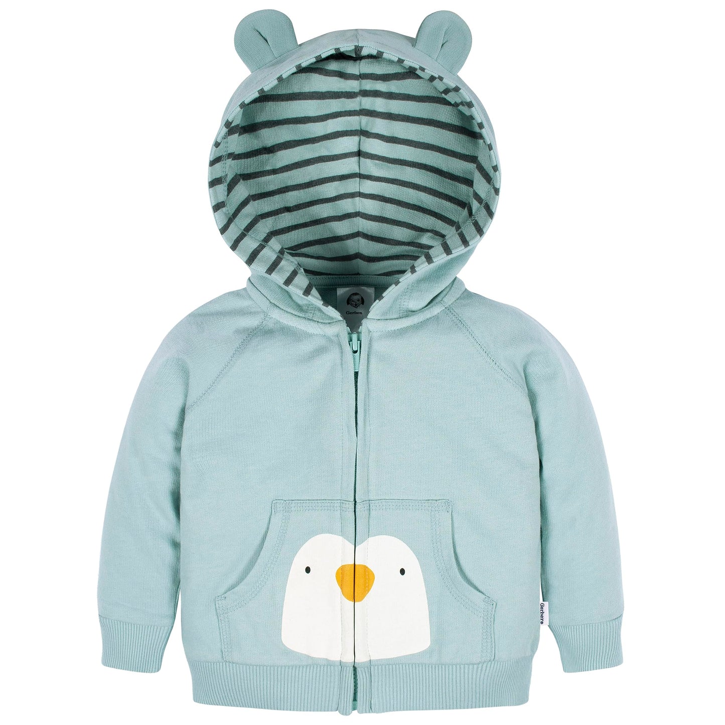 Gerber Baby Boys Toddler Zip Hoodie & Joggers Clothing Set Turquoise Penguin 6-9 Months