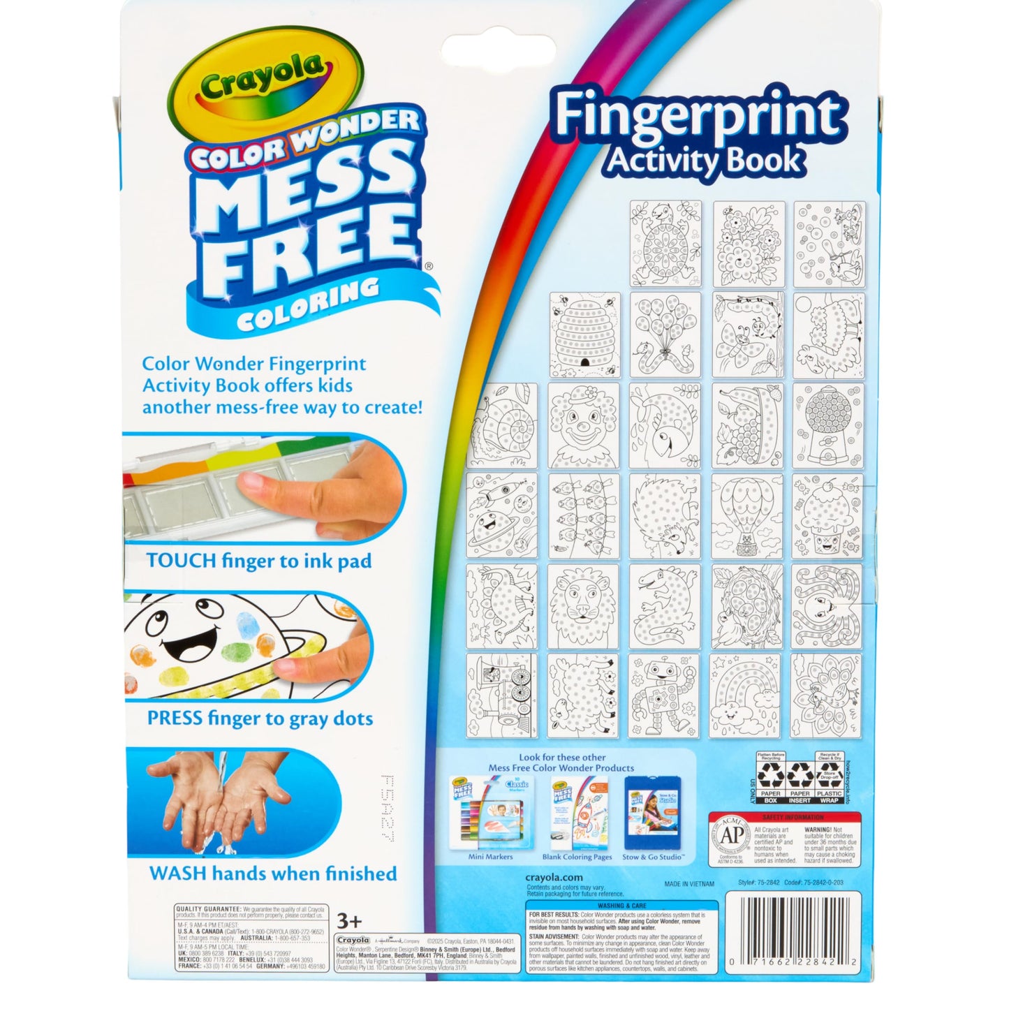 Crayola Color Wonder Mess Free Fingerprint Ink Painting Activity Set, Toddler Finger Painting Alternative, Stocking Stuffers for Kids, Holiday Gifts