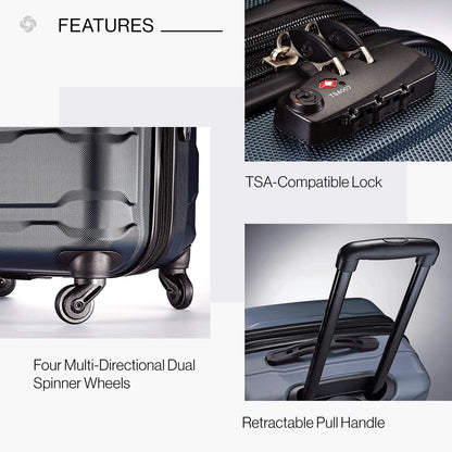 Samsonite Omni PC Hardside Expandable Luggage with Spinner Wheels, Teal, Carry-On 20-Inch