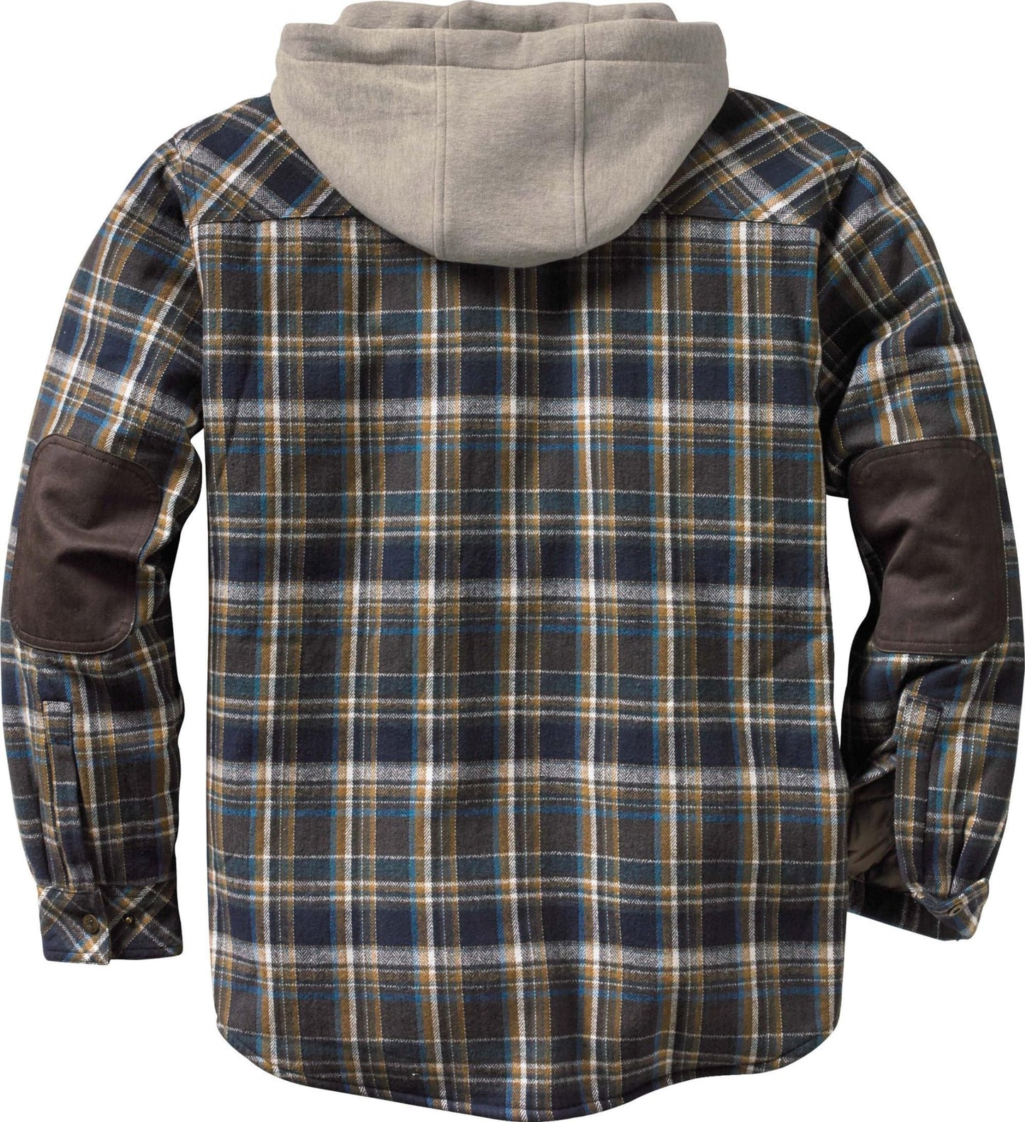Legendary Whitetails Men's Hooded Shirt Jacket Flannel Berber Lined Polyfill Insulated, Upland Plaid, Small
