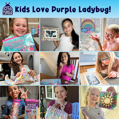 PURPLE LADYBUG Bendable Wax Craft Sticks for Kids - Christmas Stocking Stuffers, Camping Essentials, Road Trip Activities, Travel Toys for Toddlers in Car, Airplane & Restaurant - 15 Colors, 300 Pcs