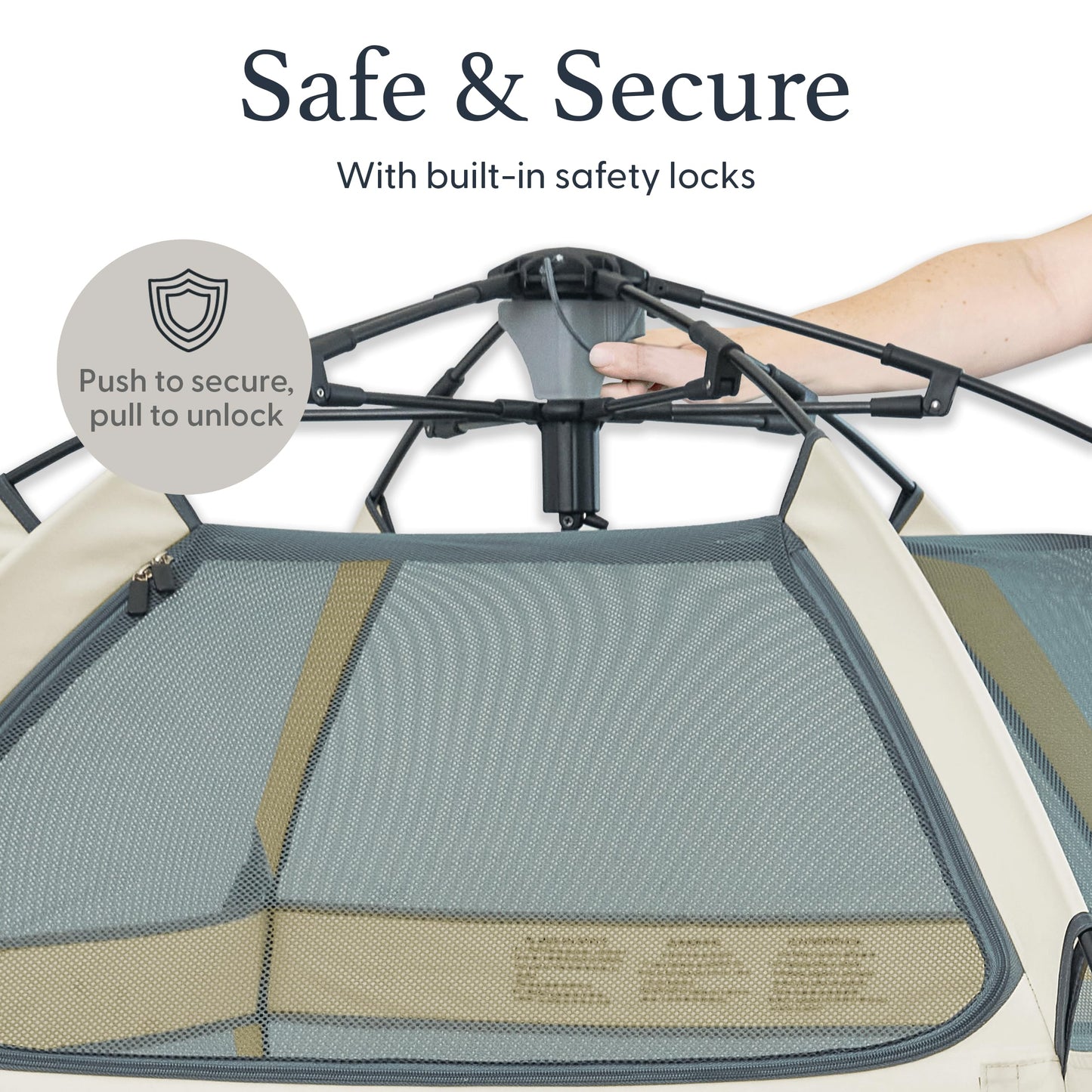 POP 'N GO PLAYPEN - Indoor & Outdoor Baby Playpen for Babies and Toddlers - Baby Beach Tent, Foldable, Portable W/Canopy, Travel Bag, & Mosquito Net - Pop Up Pack and Play Tent (Warm Ivory)