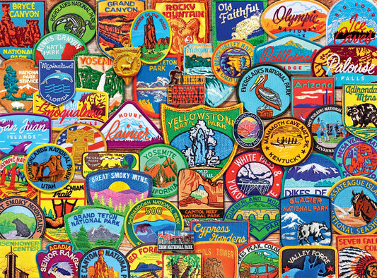 Buffalo Games - Lewis T. Johnson - National Park Patches - 1000 Piece Jigsaw Puzzle for Adults Challenging Puzzle Perfect for Game Nights - Finished Puzzle Size is 26.75 x 19.75