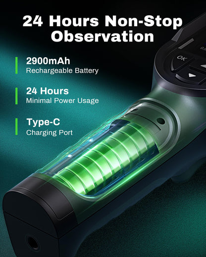 H128 Handheld Thermal Camera, 240 x 240 TISR Resolution, 24h Battery Life Thermal Imaging Camera, 25 Hz Infrared Camera with Temperature Alarm, -4℉~ 842℉ Temp Range, IP65 Protection Level