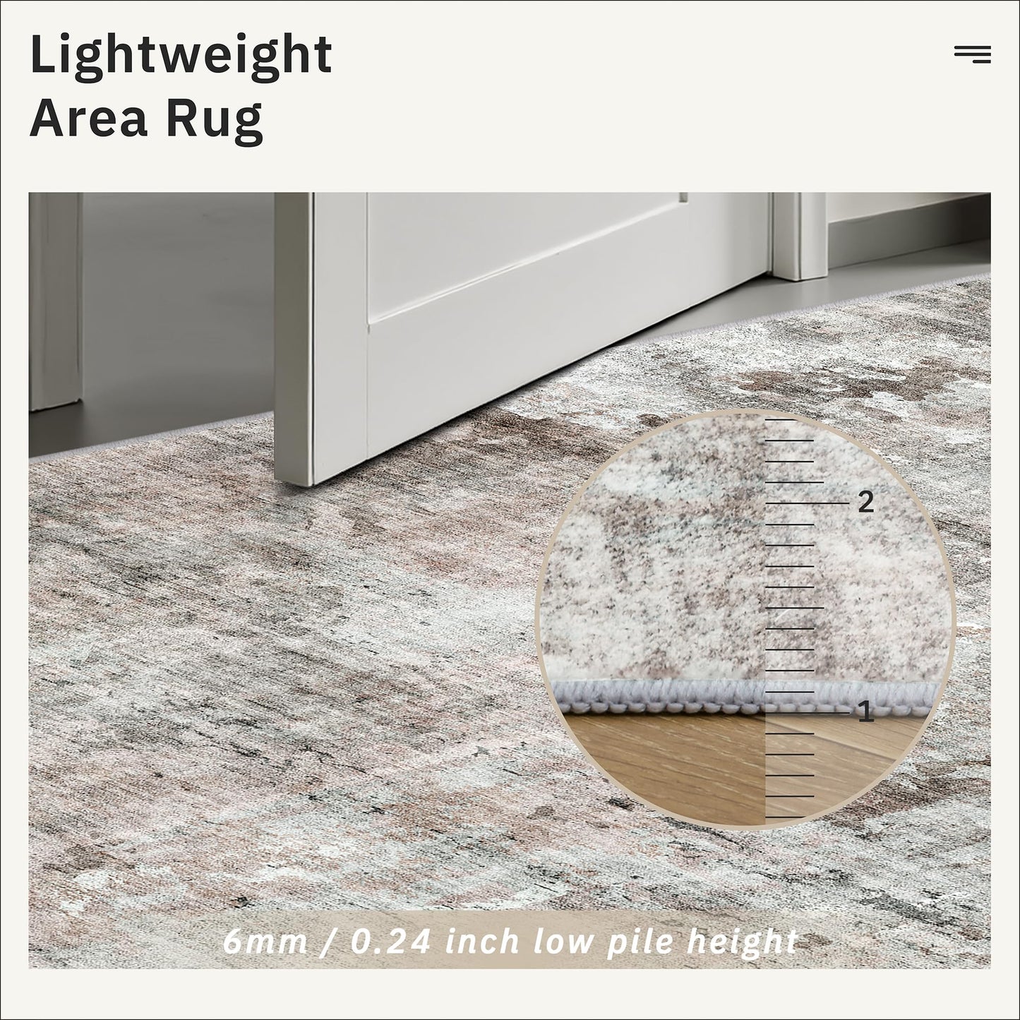 Soalmost Abstract Rug 8x10 Large Living Room Rugs Neutral Modern Washable Area Rugs for Bedroom Dining Room Non-Slip Stain Resistant Foldable Thin Rug Grey Pink