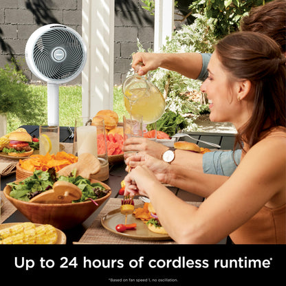 Shark FlexBreeze Pedestal & Tabletop Oscillating Fan with Remote, Indoor & Outdoor, Portable, Corded & Cordless with InstaCool Misting Attachment, White, FA222WH