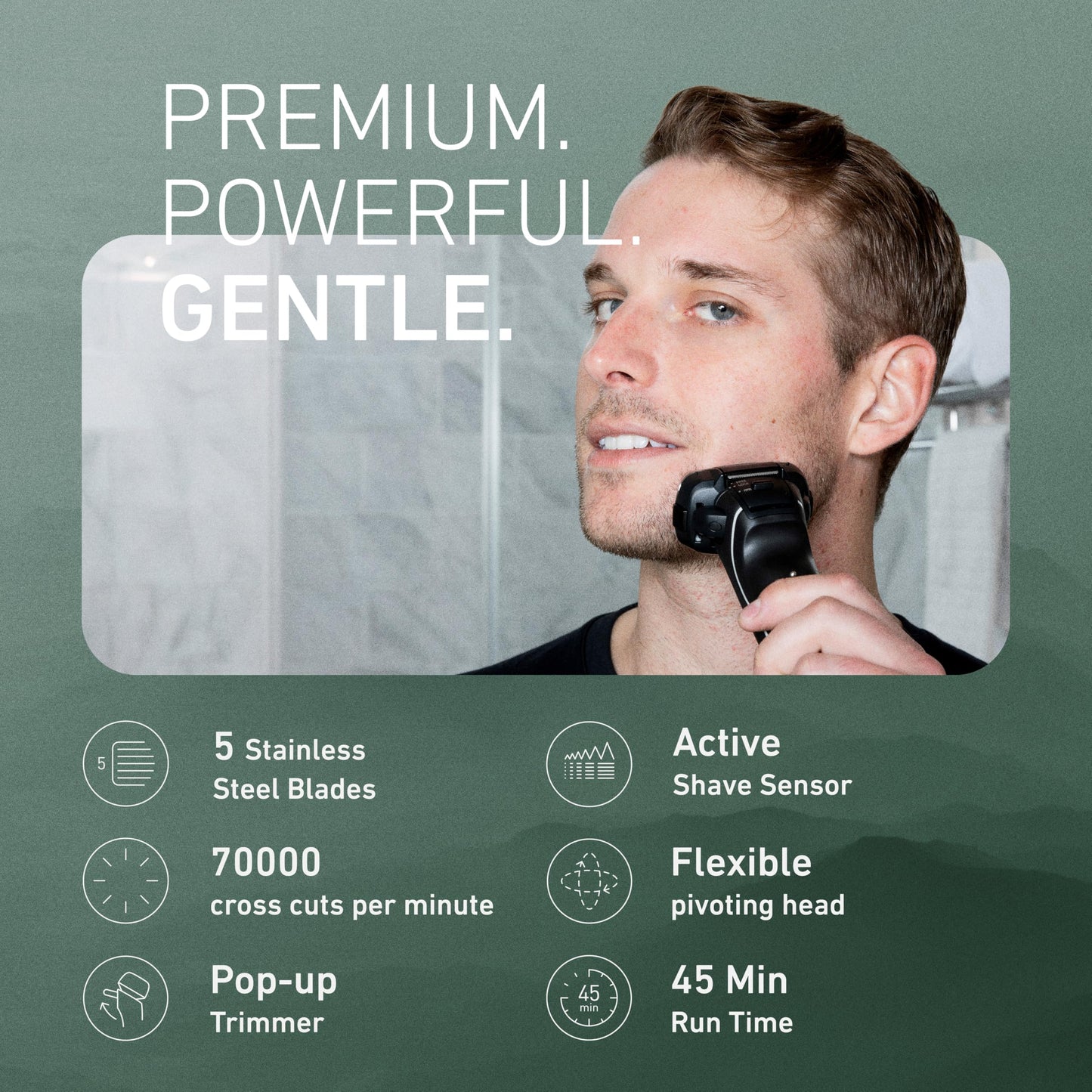 Panasonic ARC5 Electric Razor for Men with Pop-Up Trimmer, Wet/Dry 5-Blade Electric Shaver with Intelligent Shave Sensor and Multi-Flex Pivoting Head – ES-LV65-S (Silver)