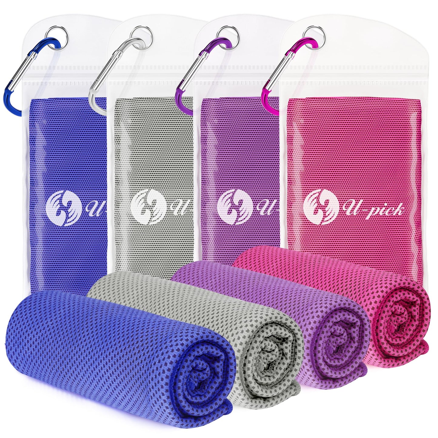 U-pick Cooling Towels Bulk [40"x12"] Stay Cool Neck Rags for Hot Weather Gym, Yoga, Workout, Golf, Sports, Camping,Travel