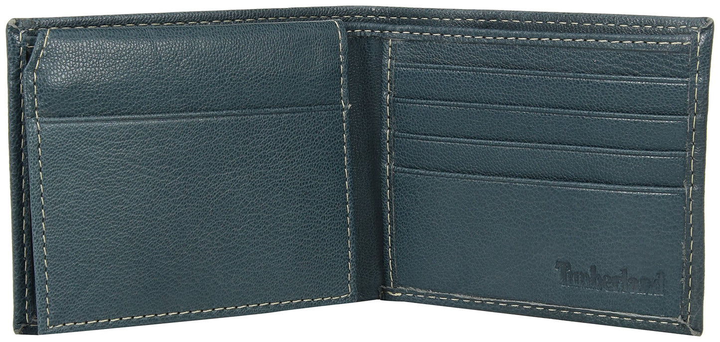 Timberland Men's Leather Wallet With Attached Flip Pocket, Navy (Blix), One Size