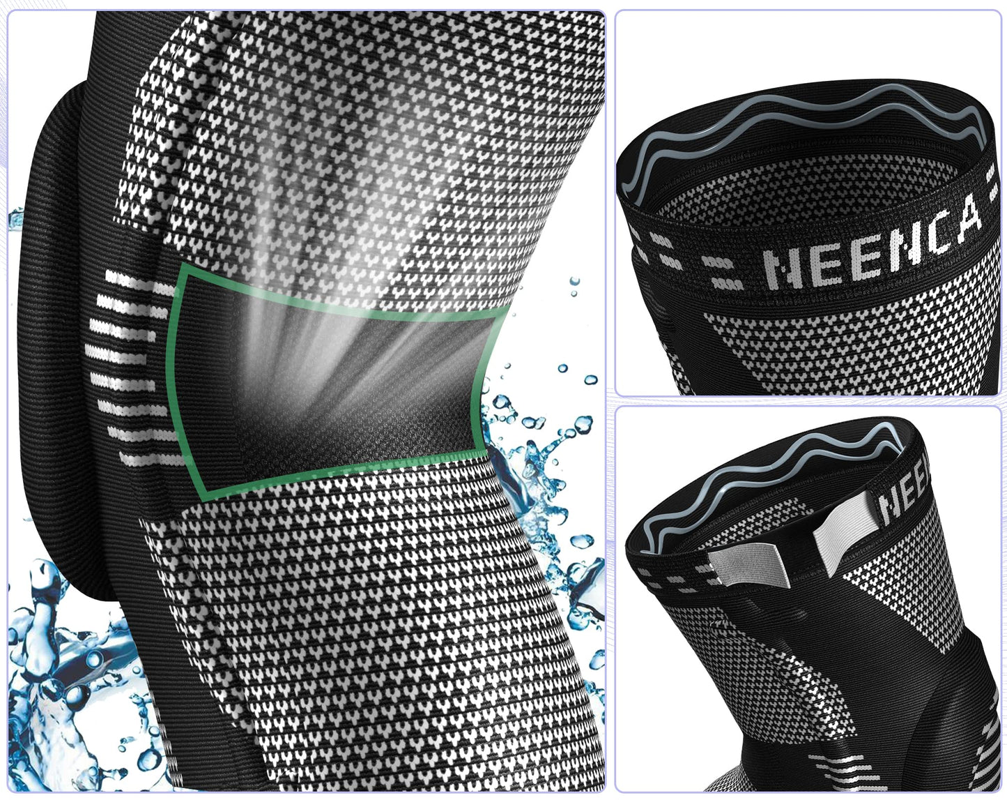 NEENCA Professional Knee Brace for Pain Relief, Medical Knee Support with Patella Pad & Side Stabilizers, Compression Knee Sleeve for Meniscus Tear, ACL, Joint Pain, Runner, Workout - FSA/HSA APPROVED