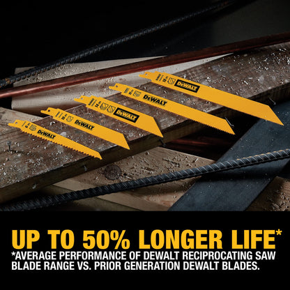 DEWALT Reciprocating Saw Blades, Bi-Metal, 6-Piece Set (DW4896)