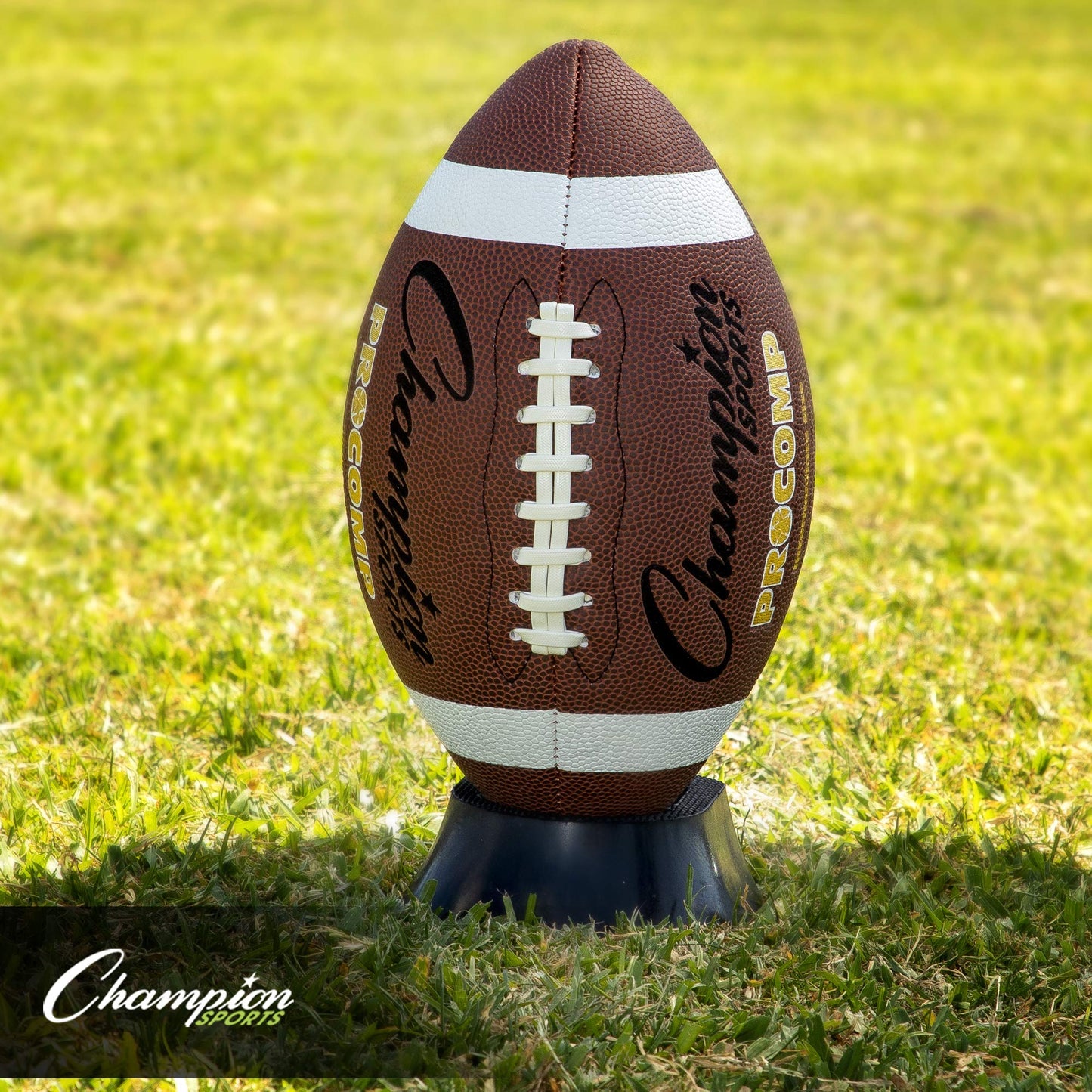 Champion Sports Adjustable 4-in-1 Football Kicking Tee Set for Kickoff Practice - Configurable Ball Holder. Kicking Block, Stand for Low and High Kicks - for Adults, Kids, Coaches