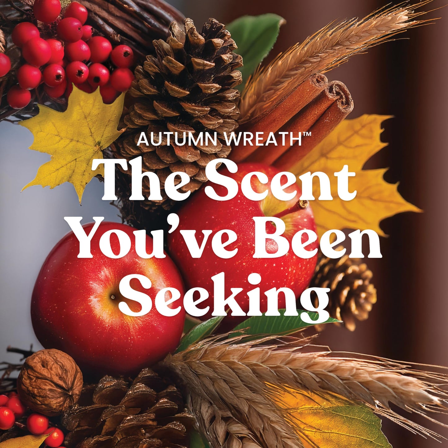 Yankee Candle Autumn Wreath, Fall Scented Candle, 22oz Large Jar with up to 150 Hour Burn Time