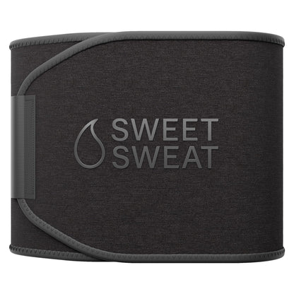 Sports Research Sweet Sweat Waist Trimmer (Core Series) - Premium Sweat Enhancing Fitness Band for Women & Men - Adjustable Fit · Latex-Free Neoprene - Matte Black, Small