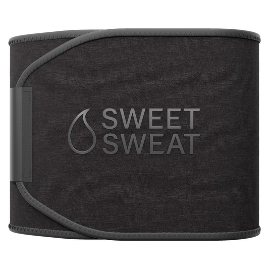 Sports Research Sweet Sweat Waist Trimmer (Core Series) - Premium Sweat Enhancing Fitness Band for Women & Men - Adjustable Fit · Latex-Free Neoprene - Matte Black, Small