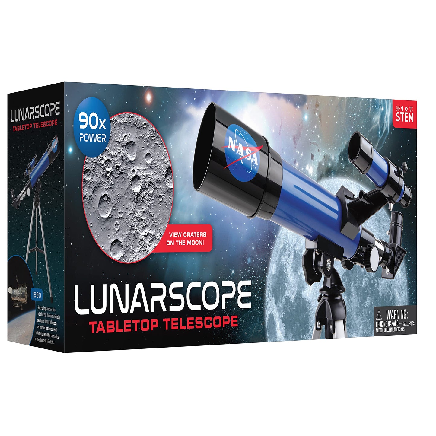 NASA Lunar Telescope for Kids – 90x Magnification, Includes Two Eyepieces, Tabletop Tripod, and Finder Scope- Kids Telescope for Astronomy Beginners, Space Toys, NASA Gifts (Amazon Exclusive)