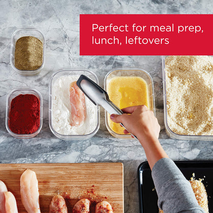 Rubbermaid Brilliance BPA-Free Food Storage Containers with Lids, Airtight Clear Set of 2 (9.6 Cup), Ideal for Lunch, Meal Prep, and Leftovers