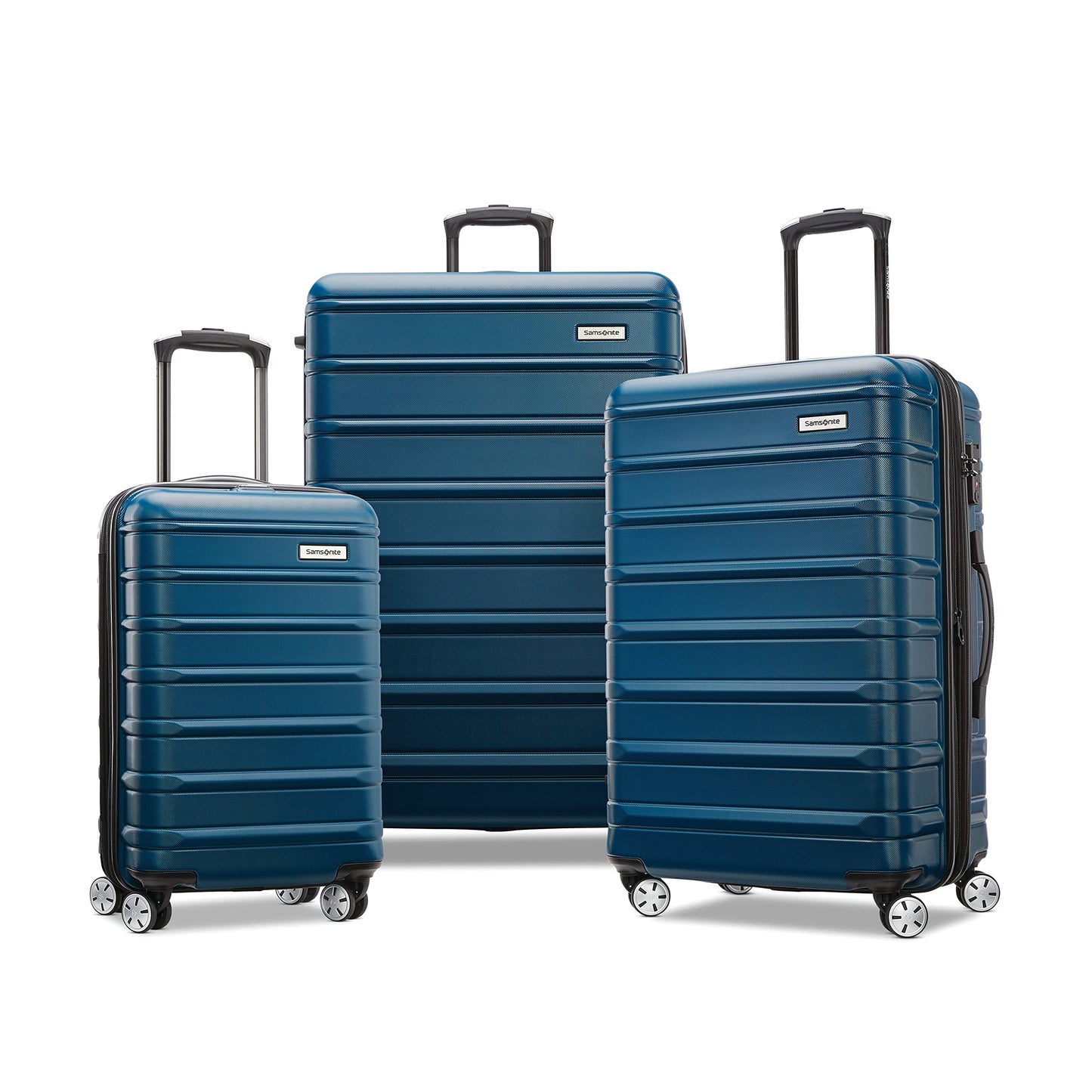 Samsonite Omni 2 Hardside Expandable Luggage with Spinner Wheels, 3-Piece Set (19/24/28), Lagoon Blue