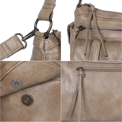Angel Kiss Hobo Purses for Women Crossbody Shoulder Bag Ladies Multi Pocket Handbags with Adjustable Shoulder Strap,Khaki