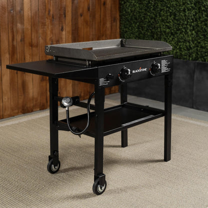 Blackstone Flat Top Gas Grill Griddle 2 Burner Propane Fuelled Rear Grease Management System, 1517, Outdoor Griddle Station for Camping, 28 inch