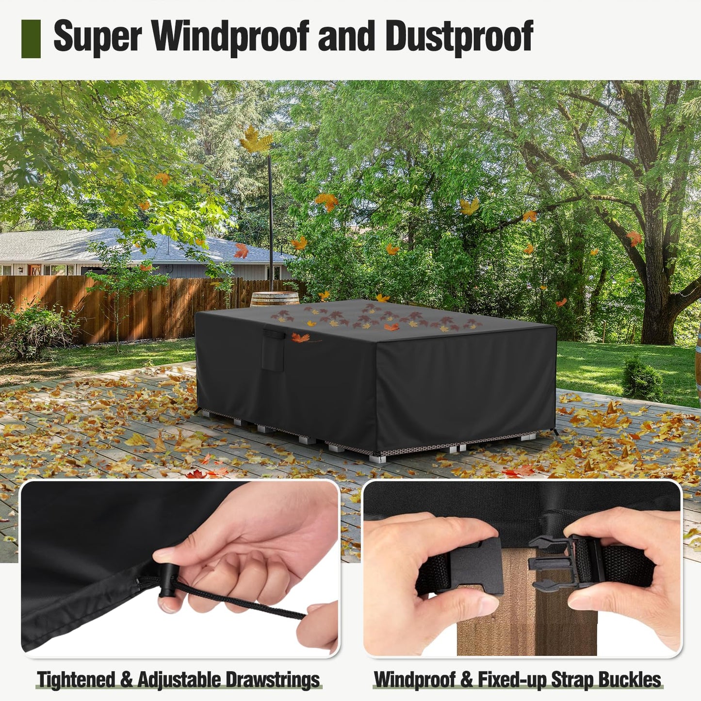MR.COVER Patio Furniture Cover Waterproof, Outside Table and Chair Set Cover, Garden Windproof Heavy Duty Furniture Protection for Outdoor Sectional Sofa Chair Set Size 88L x 62W x 28H inch