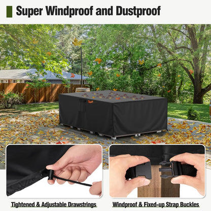 MR.COVER Patio Furniture Cover Waterproof, Outside Table and Chair Set Cover, Garden Windproof Heavy Duty Furniture Protection for Outdoor Sectional Sofa Chair Set Size 88L x 62W x 28H inch