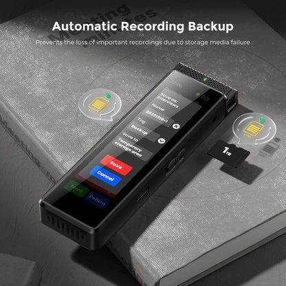 136GB Digital Voice Recorder with Playback, Innioasis R1 Full Touchscreen Voice Recorder with AI Intelligent Transcription and Bluetooth, Voice Activated Sound Audio Recorder Device with Mic (Black)