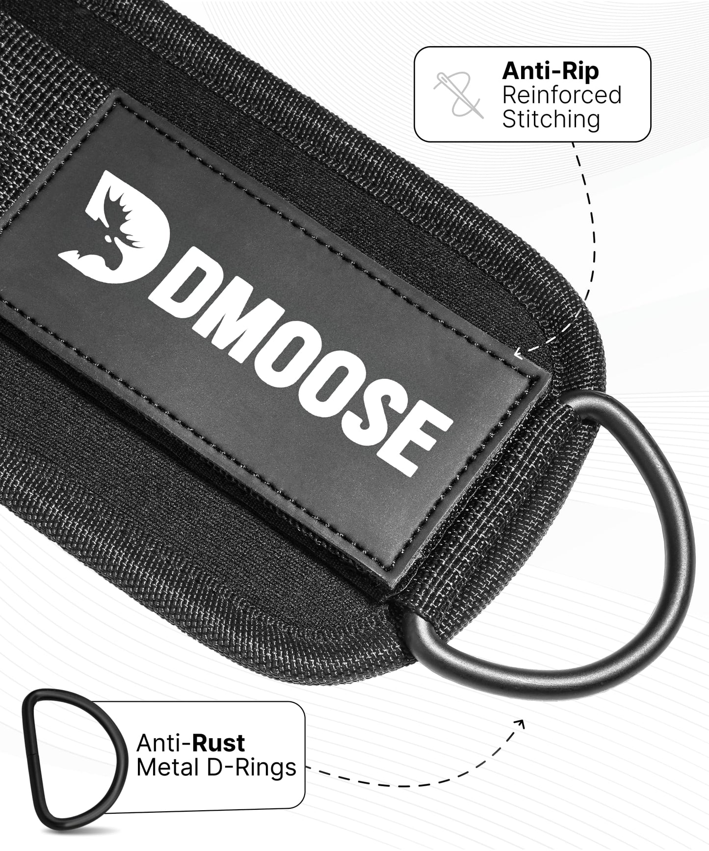 DMoose Ankle Strap for Cable Machine Attachments - Gym Ankle Cuff for Kickbacks, Glute Workouts, Leg Extensions, Curls, Booty Hip Abductors Exercise for Men Women