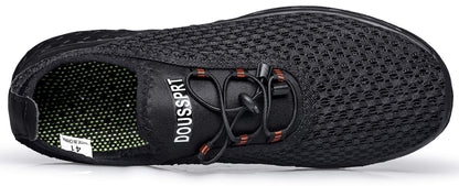 DOUSSPRT Men's Water Shoes Quick Drying Sports Aqua Shoes AllBlack Size 11
