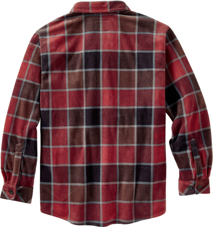 Legendary Whitetails Men's Standard Navigator Fleece Button Up Shirt, Killian Square Plaid, X-Large