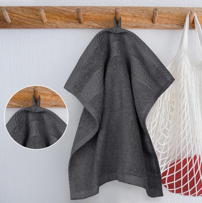 Utopia Towels 12 Pack Premium Wash Cloths Set, 12 by 12 Inches, 100% Cotton Ring Spun, Highly Absorbent and Soft Feel Essential Washcloths for Bathroom, Spa, Gym, and Face, Grey