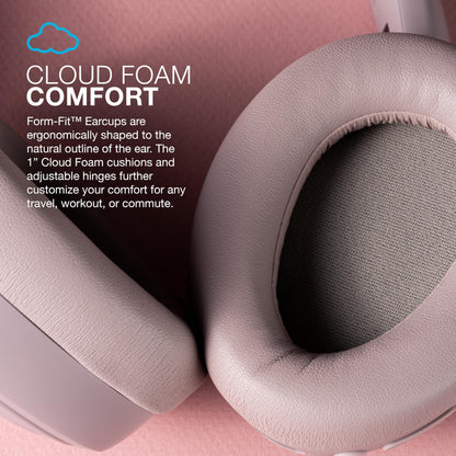JLab JBuds Lux ANC Wireless Headphones, Mauve, Hybrid Active Noise Cancelling, Customizable Sound, Spatial Audio Compatible, Premium Over-Ear Bluetooth Headset