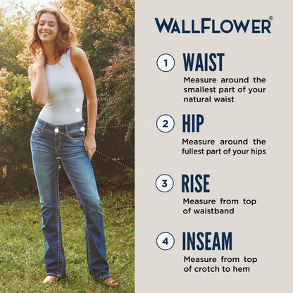 WallFlower Women's InstaStretch Luscious Curvy Bootcut Jeans, Heidi, 9 Long