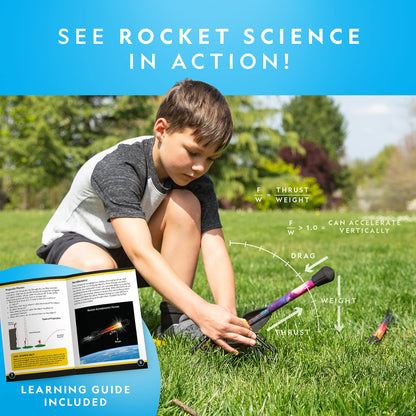 NATIONAL GEOGRAPHIC Air Rocket Toy – Ultimate LED Rocket Launcher for Kids, Stomp and Launch the Light Up, Air Powered, Foam Tipped Rockets up to 100 Feet