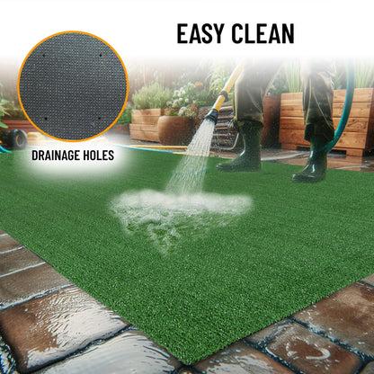 Ottomanson Artificial Grass Turf 2'7" x 50' Indoor Outdoor Faux Grass Rug with Drainage Holes, Customizable with Extra Long Size Options, Perfect for Patio Lawn Balcony Weddings Photoshoot Backdrop