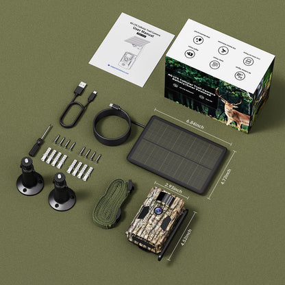 SEHMUA 3rd Cellular Trail Cameras with 48MP Photo 2K Live Streaming, 4G LTE Unlimited Data Plan Built-in SIM Card, 4W Solar Powered Game/Deer Cam No Glow Flash with Motion Activated
