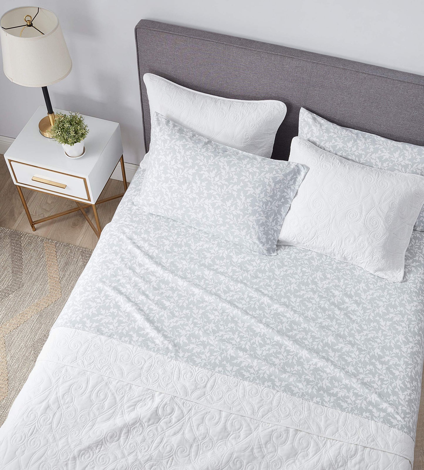 Laura Ashley Home - Queen Sheets, Cotton Flannel Bedding Set, Brushed for Extra Softness & Comfort (Crestwood, Queen)