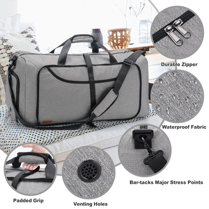 100L Duffle Bag for Travel, Large Foldable Waterproof Travel Duffel Bags Weekender Overnight Bag for Men and Women with Shoe Compartment