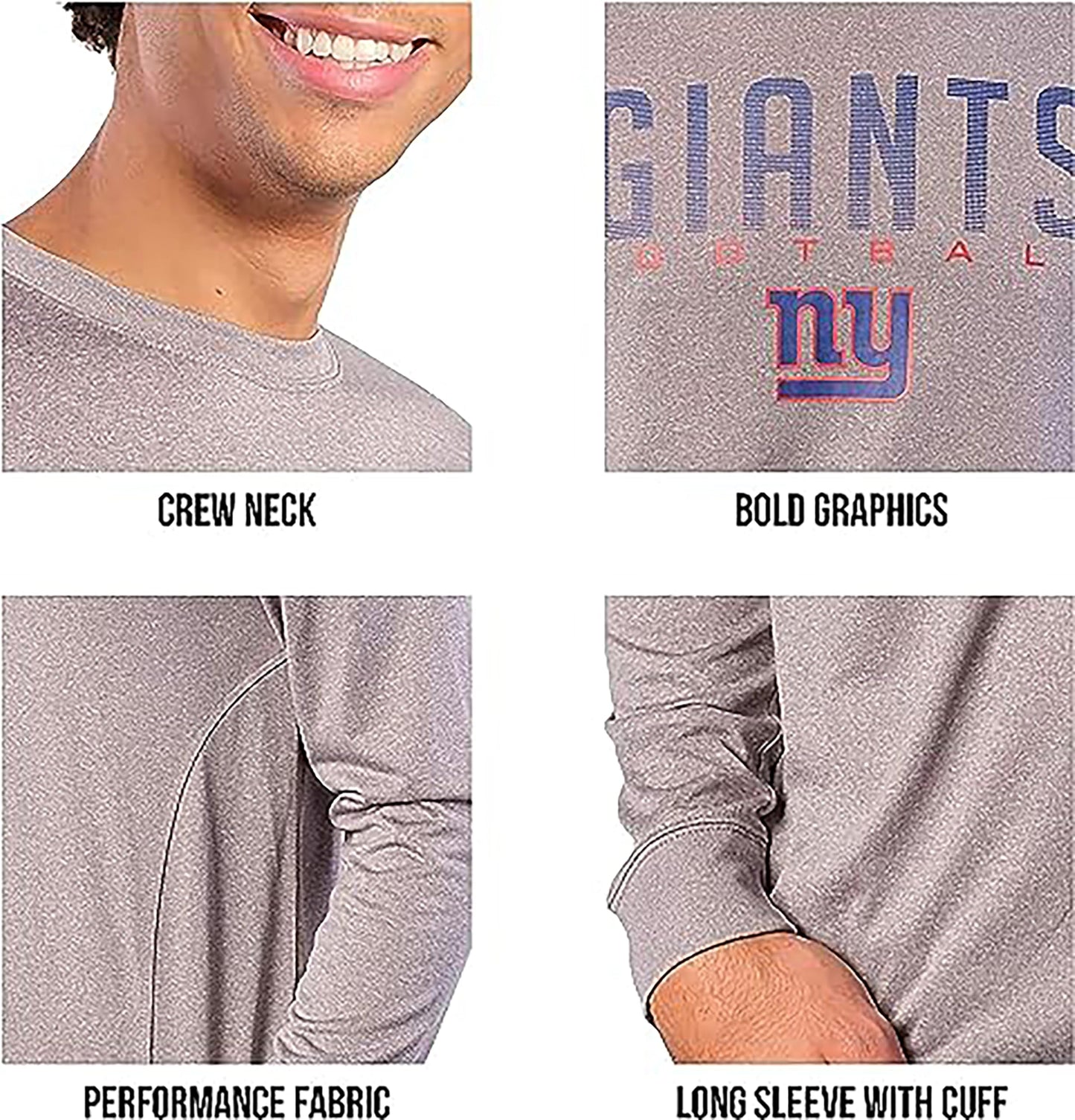 Ultra Game NFL Official Adults Super Soft Game Day Long Sleeve T-Shirt - Unisex, Baltimore Ravens, Heather Gray, X-Large