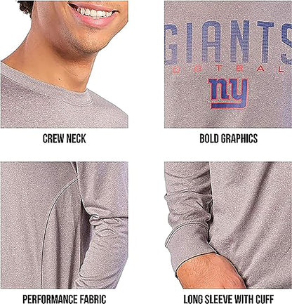 Ultra Game NFL Official Adults Super Soft Game Day Long Sleeve T-Shirt - Unisex, Baltimore Ravens, Heather Gray, X-Large