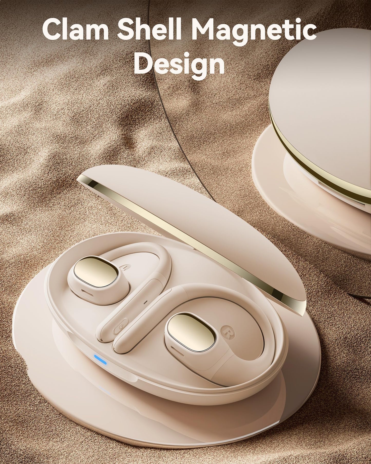 PocBuds Open Ear Earbuds Bluetooth 5.4 Wireless Headphones with HD Mic, 60h Playtime /0.2 Oz Ultralight Comfort Open Ear Headphones with Earhooks Sport Earbuds Wireless Bluetooth with Ipx7 Waterproof