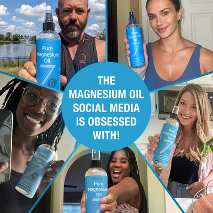 Seven Minerals, Pure Magnesium Oil Spray - Big 12 oz (Lasts 24 Months) - USP Grade Magnesium Spray, No Unhealthy Trace Minerals - from Ancient Underground Permian Seabed in USA, Free eBook Included